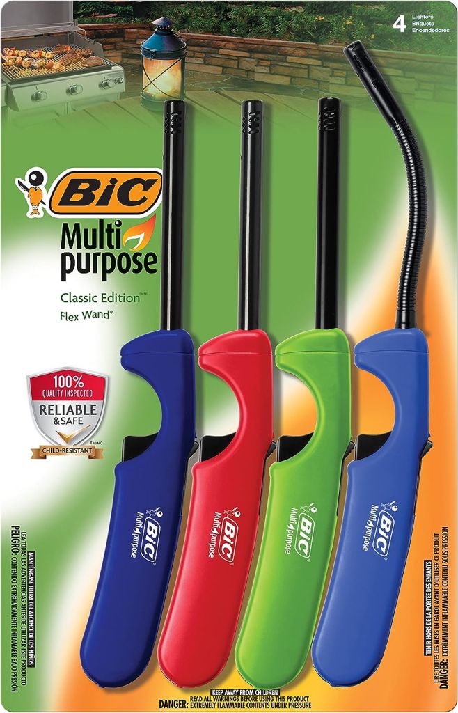 BIC Multi Purpose Lighter with Long Metal Wand, Classic Collection