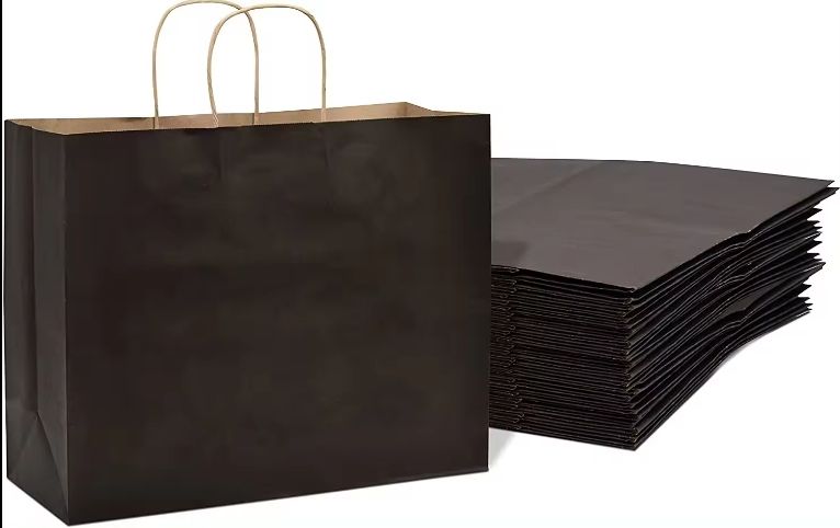 Wholesale Recyclable Custom Kraft Paper Bags with Handles for Take-Out and Shopping