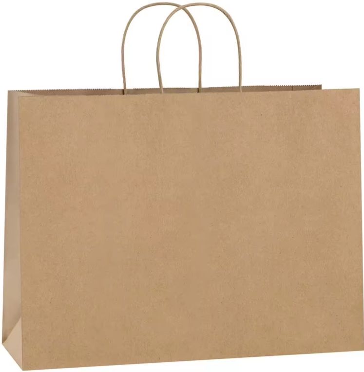 Wholesale Recyclable Custom Kraft Paper Bags with Handles for Take-Out and Shopping