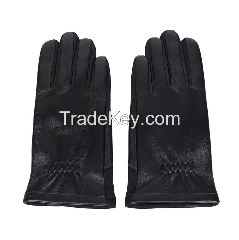 Fashion &amp; warm women leather gloves sustainable material AW2022-36