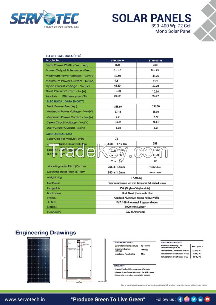 Get Best Solar Products from Top Solar Brand Servotech