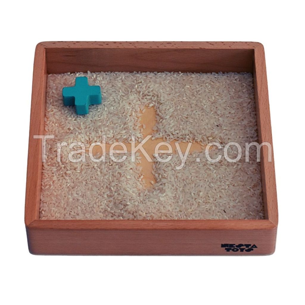 Sensory Wooden Toy Set with Montessori Tray (Beech Wood)