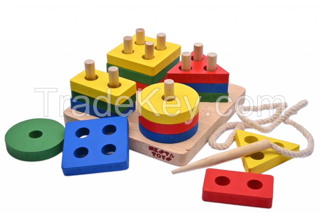Shape Sorter | Stacker | Lacing Toy