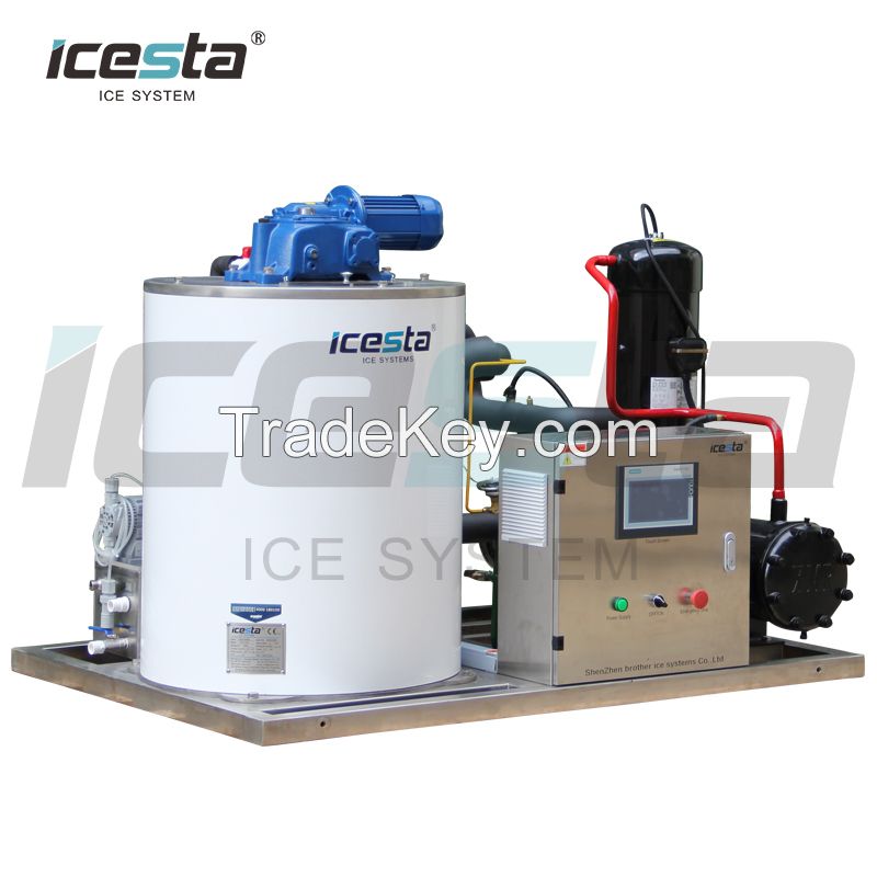 Icesta 3 Tons 5t Stainless Steel Flake Ice Making Machine for Food Cooling