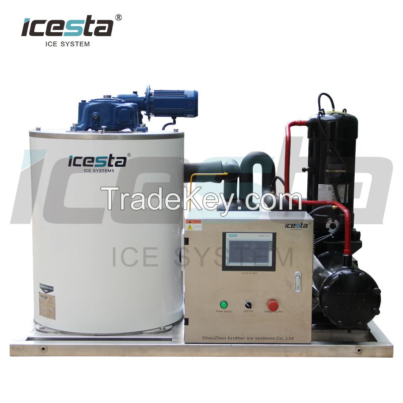 Icesta 3 Tons 5t Stainless Steel Flake Ice Making Machine for Food Cooling