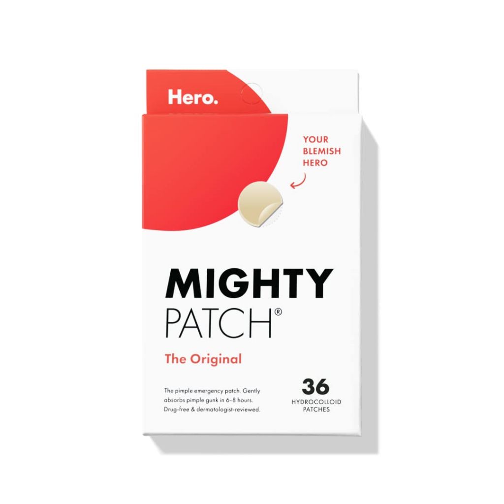 Mighty Patch Original from Hero Cosmetics - Hydrocolloid Acne Pimple Patch for Covering Zits and Blemishes, Spot Stickers for Face and Skin, Vegan-friendly and Not Tested on Animals (36 Count)