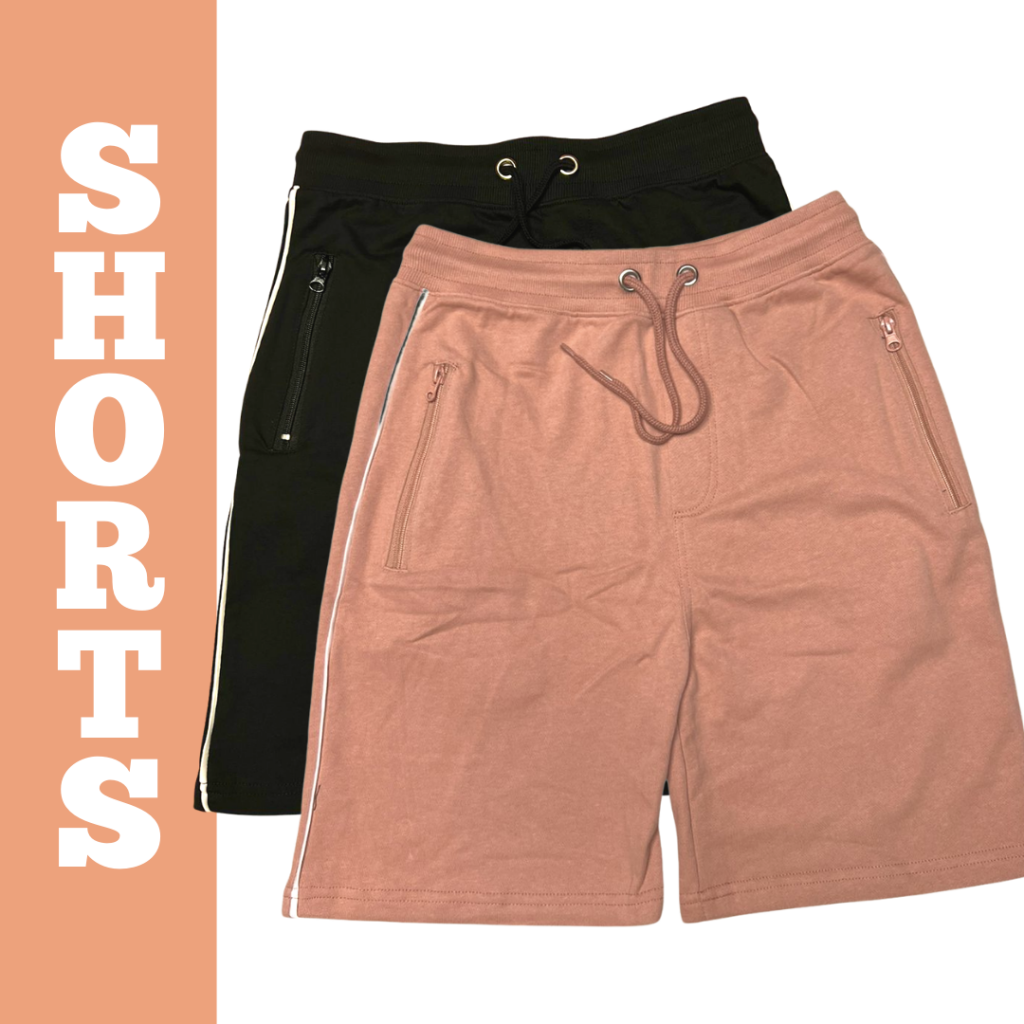 Shorts with zipper pockets for men and women. 