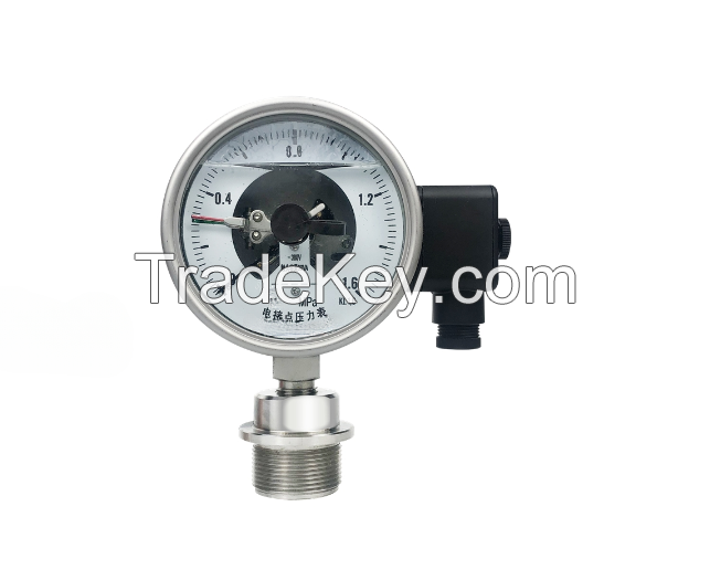 Stainless steel shockproof electric contact pressure gauge