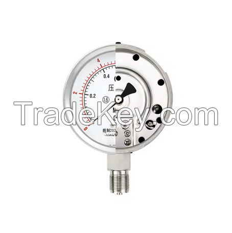 4 Inch All Stainless Steel Bottom Connection Safety Pattern Pressure Guages with Blow-out Back