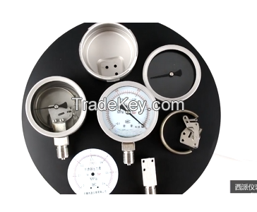 Single diaphragm differential pressure gauge 100 diameter thread connection differential micro negative pressure stainless steel diaphragm pressure gauge