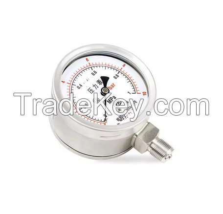 4 Inch All Stainless Steel Bottom Connection Safety Pattern Pressure Guages with Blow-out Back