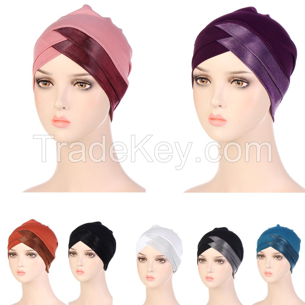 Modal Satin Hijab Cap Islam Undercap with Tie Bonnet Instant Hijabs for Women Turkish Scarves Muslim Turban Bandana