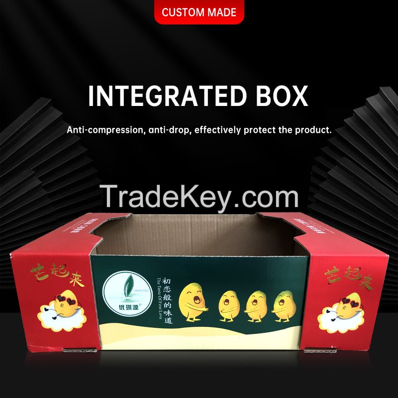 Factory manufacturing integrated box color printing box fruit box packaging box portable box various hardness can be customized