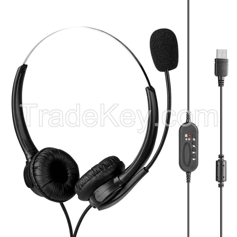 Call Center Earphones Supporting Skype, Teams, Zoom - C103