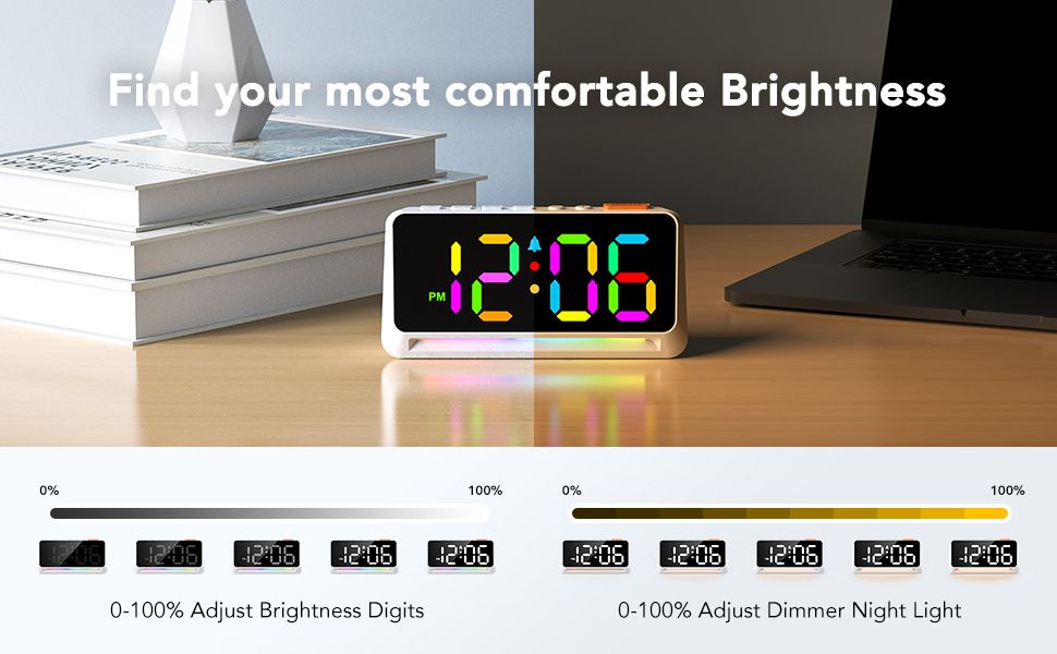 Loud Alarm Clock with Dynamic RGB Color Changing-TX1