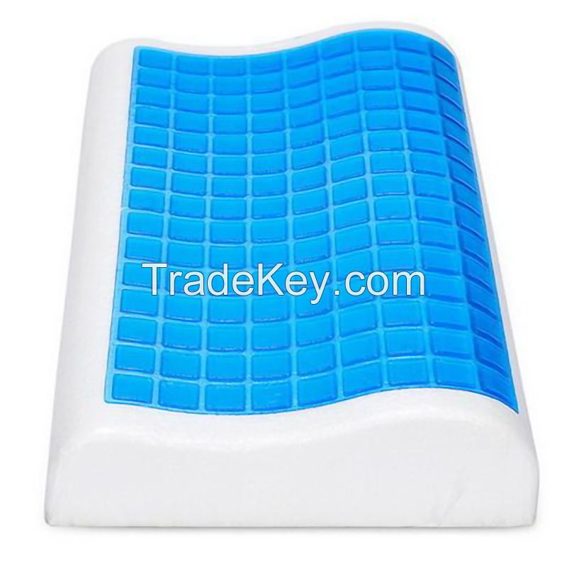 Orthopedic memory foam pillow with visco elastic cooling gel resilience cool gel pillow covered memory foam adults pillow