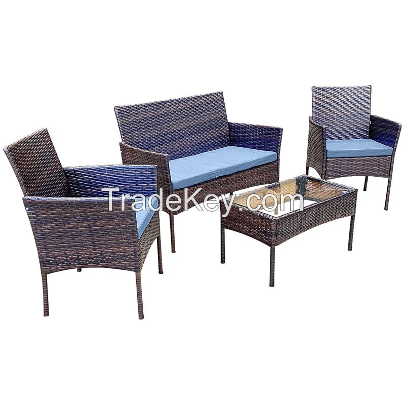 Outdoor table and chair courtyard rattan table and chair hotel coffee balcony table and chair rattan chair 7-piece set