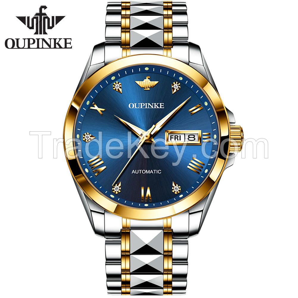 OUPINKE 3171 Watch Men Simple Brand Multi-function stainless steel Automatic Mens Mechanical Watches Men