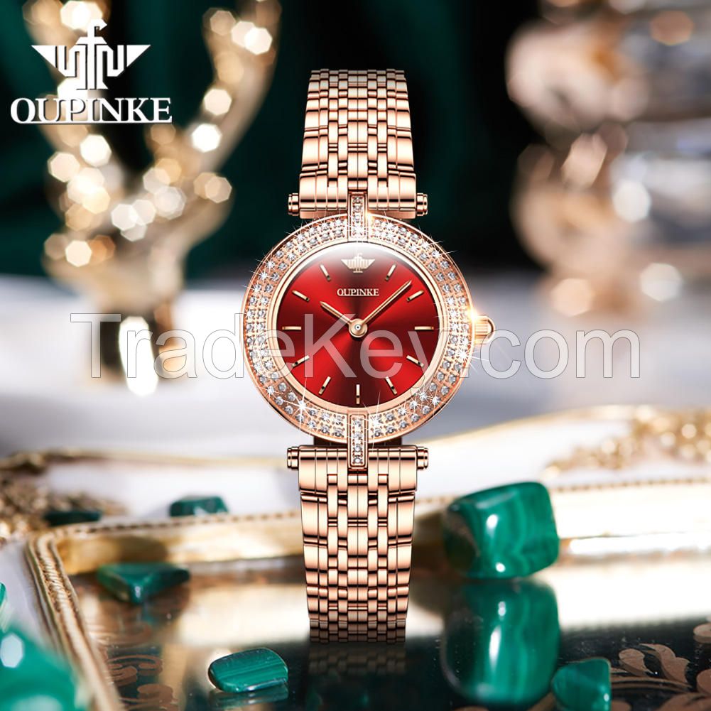 Oupinke 3191oem luxury waterproof Women&#039;s Watches Brand Luxury Fashion Ladies Customized Wrist Watch High Quality Quartz Watch