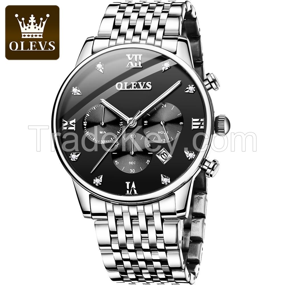 OLEVS 2868 Quartz Fashion Classic Steel Band Montre Homme Wrist Men Watch Custom LOGO Clock Top Luxury 2020 Shenzhen Alloy 3 ATM