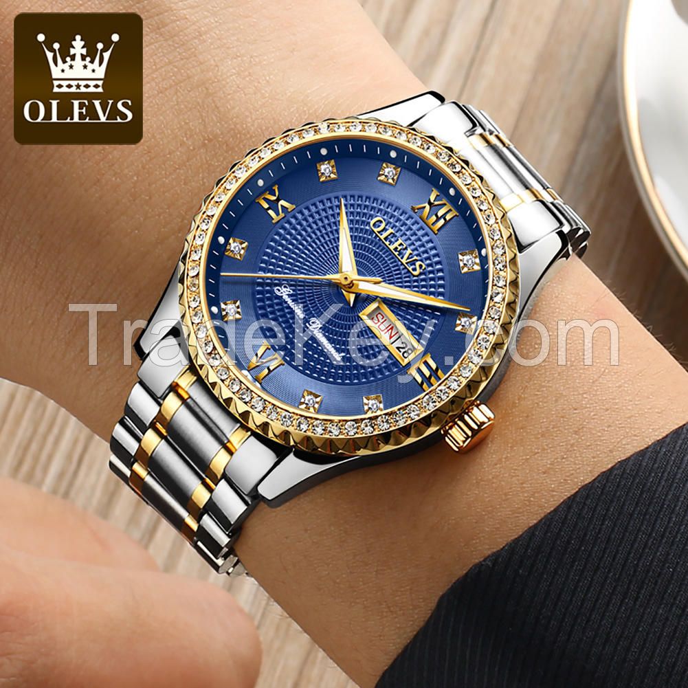 OLEVS Brand  Man Fashion  Business Watches Low MOQ Cheap Prices Logo Customized WristWatch For Men  Clock