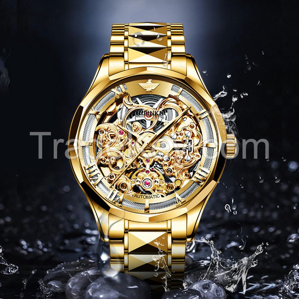 OUPINKE 3168 high quality fashion classic oem watch custom logo mechanical discount Tourbillon automatic men luxury wristwatches