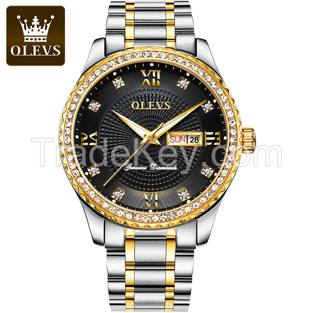 OLEVS Brand  Man Fashion  Business Watches Low MOQ Cheap Prices Logo Customized WristWatch For Men  Clock