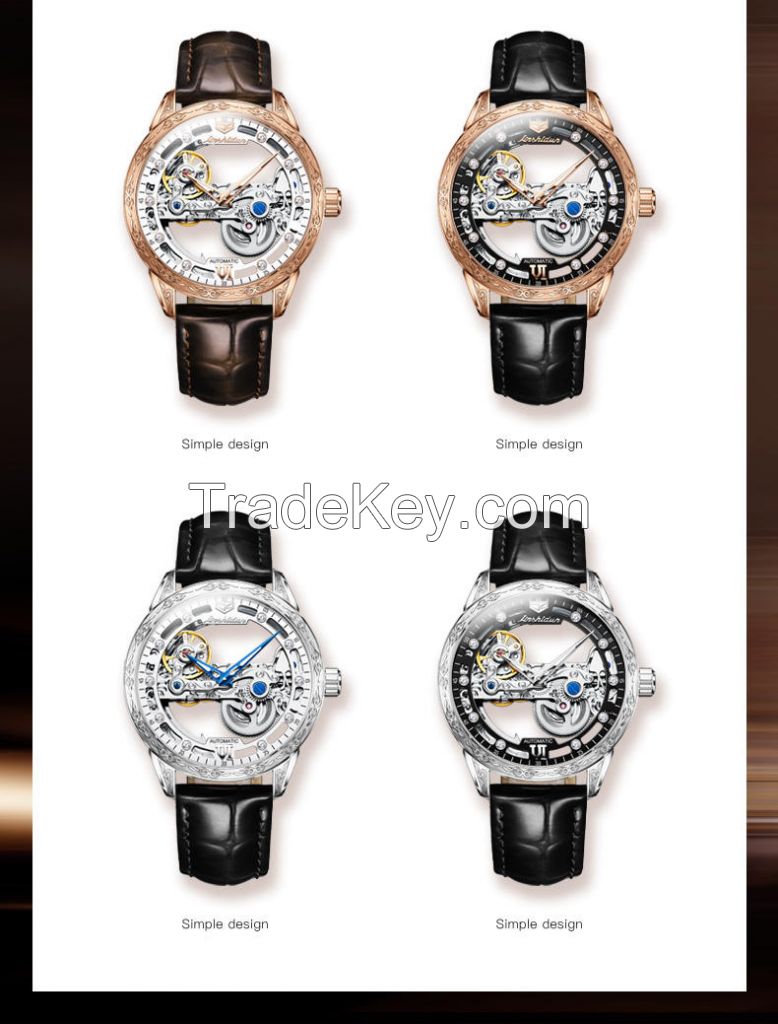 8971Hot Sell  Skeleton High Quality Gift Sport Luxury Men Business Stainless Steel Automatic Mechanical WristWatch Men Watch