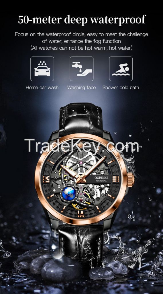 OUPINKE 3268 Classic Casual Calendar digital luxury Waterproof gold style custom logo wrist automatic mechanical men watches