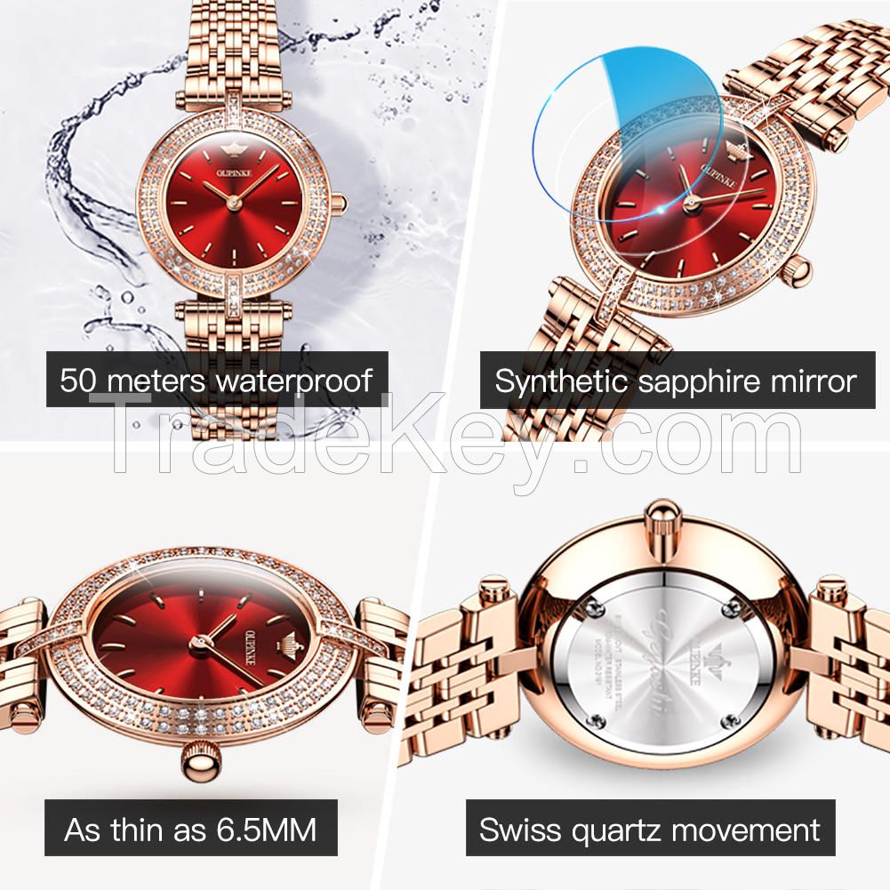 Oupinke 3191oem luxury waterproof Women&#039;s Watches Brand Luxury Fashion Ladies Customized Wrist Watch High Quality Quartz Watch