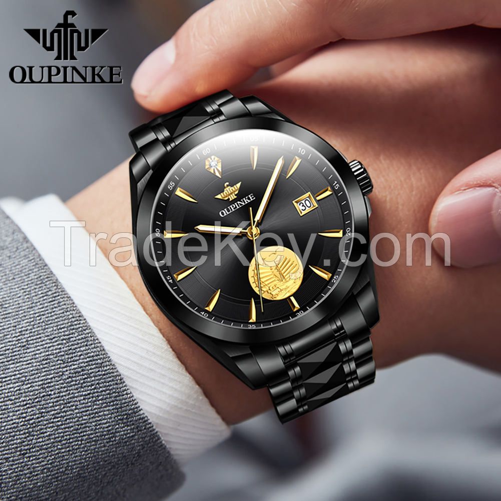 OUPINKE 3226 oem watch custom logo  Luxury waterproofed watch gold  mens  automatic Mechanical watches