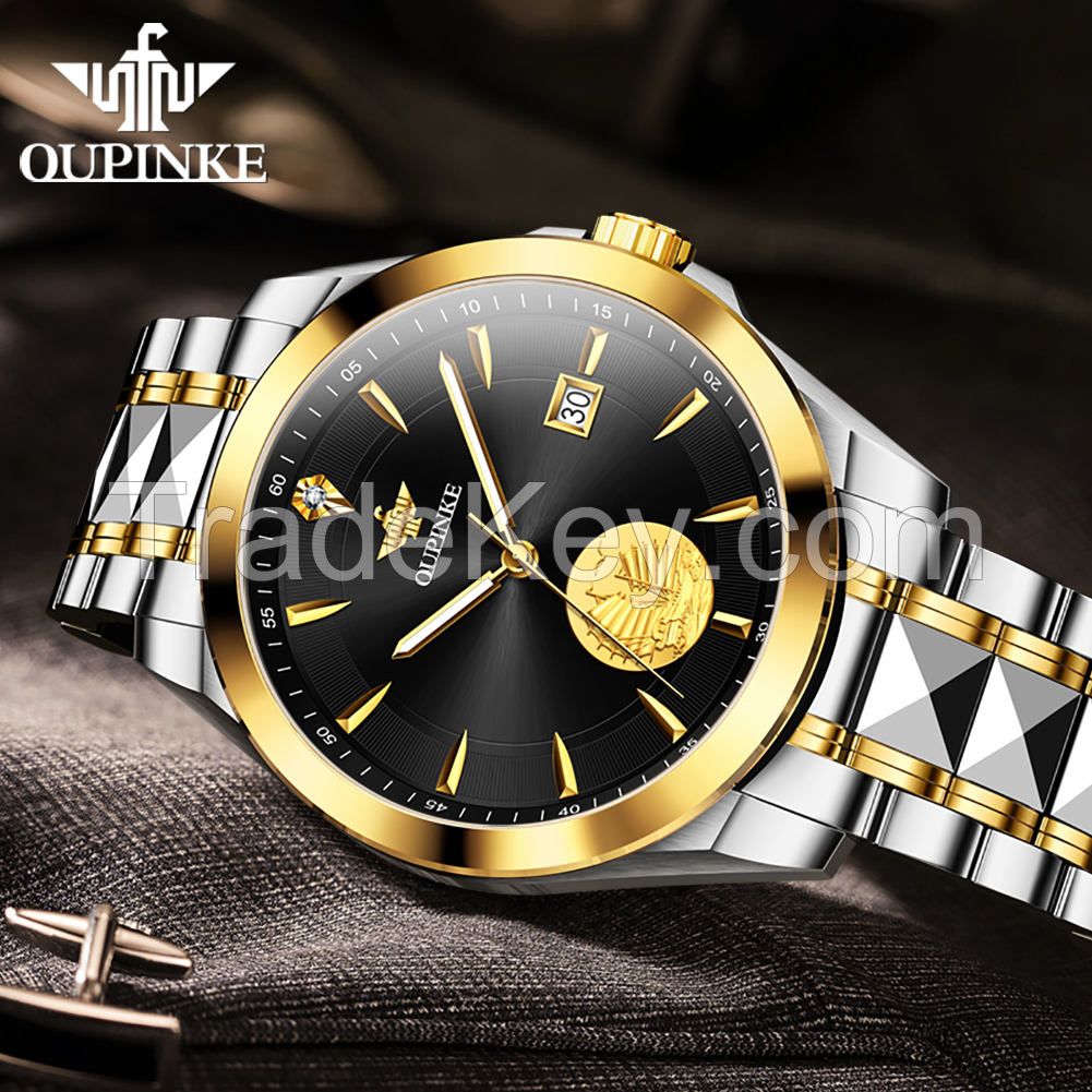 OUPINKE 3226 oem watch custom logo  Luxury waterproofed watch gold  mens  automatic Mechanical watches