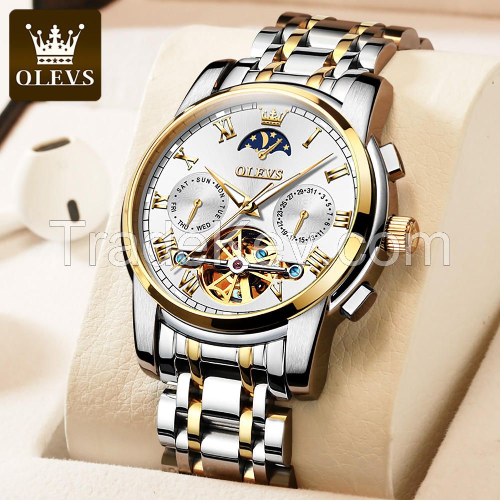 Custom LOGO Watch From China Factory Alloy Material Water Resistant Feature Wrist Men Watch Luxury OLEVS Mechanical Clock