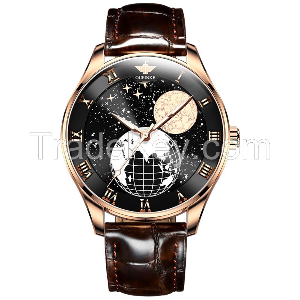 Oupinke 3177 Factory Directly Wholesale Luxury Skeleton Waterproof Mechanical Automatic Watch men