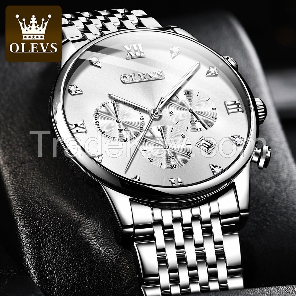 OLEVS 2868 Quartz Fashion Classic Steel Band Montre Homme Wrist Men Watch Custom LOGO Clock Top Luxury 2020 Shenzhen Alloy 3 ATM