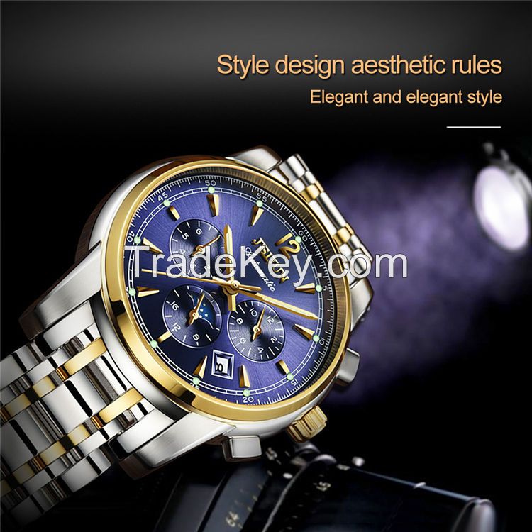 JSDUN8750 men Manufacturer Wholesale Coated Glass Original Movement Stainless Steel Luxury wristwatch Mechanical Watch