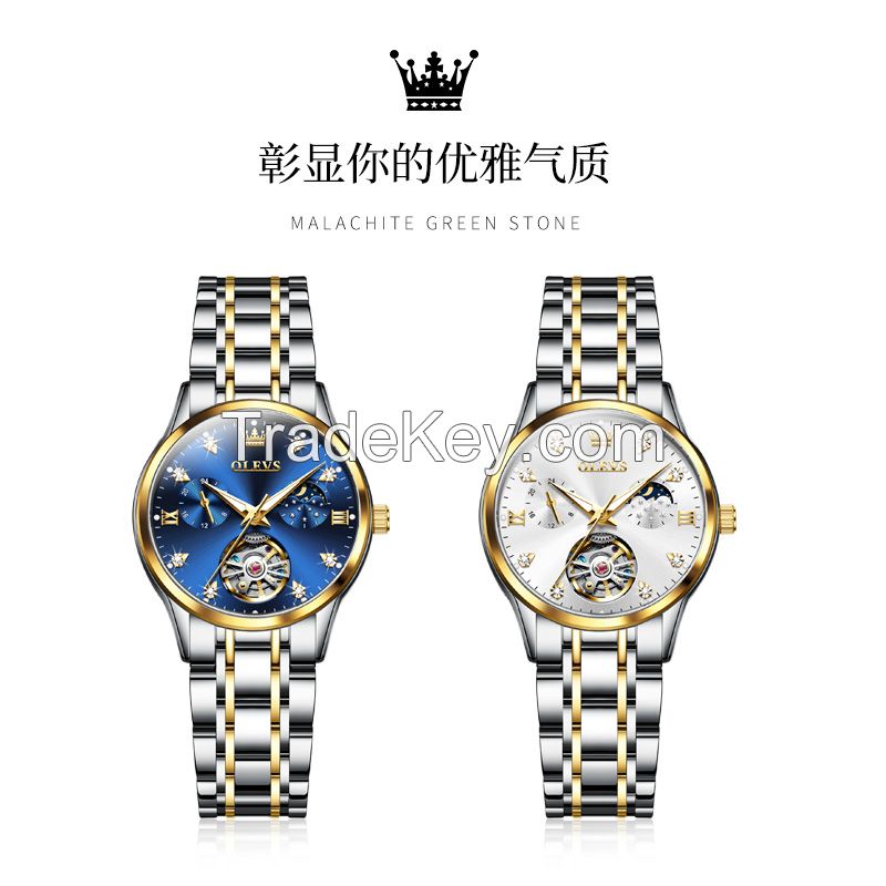 OLEVS 6608 Factory Direct Sales Mechanical Watch Fashion Business Women Stainless Steel Watch Mechanical Watch