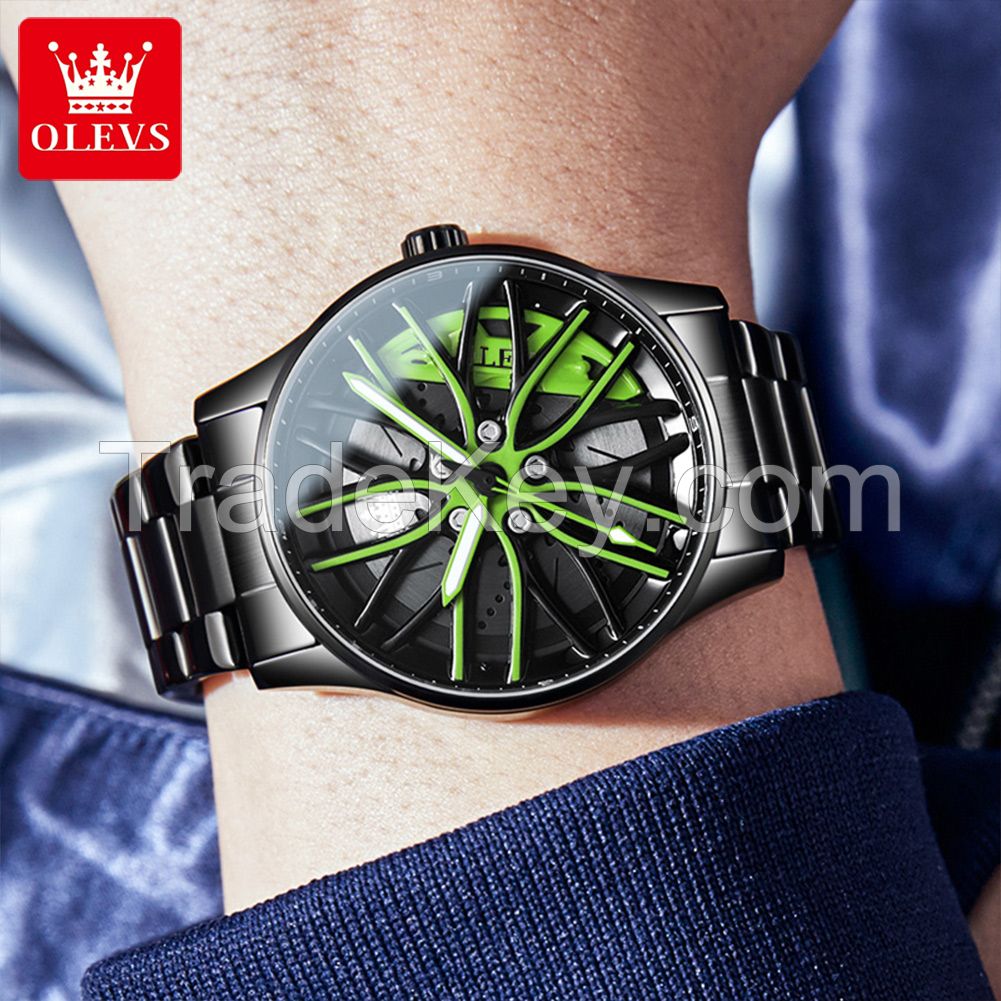 OLEVS 9937 Fashion Casual Watch Mens Top Brand Luxury Rotating Bezel Sport Design Silicone Band Men Watches quartz watch