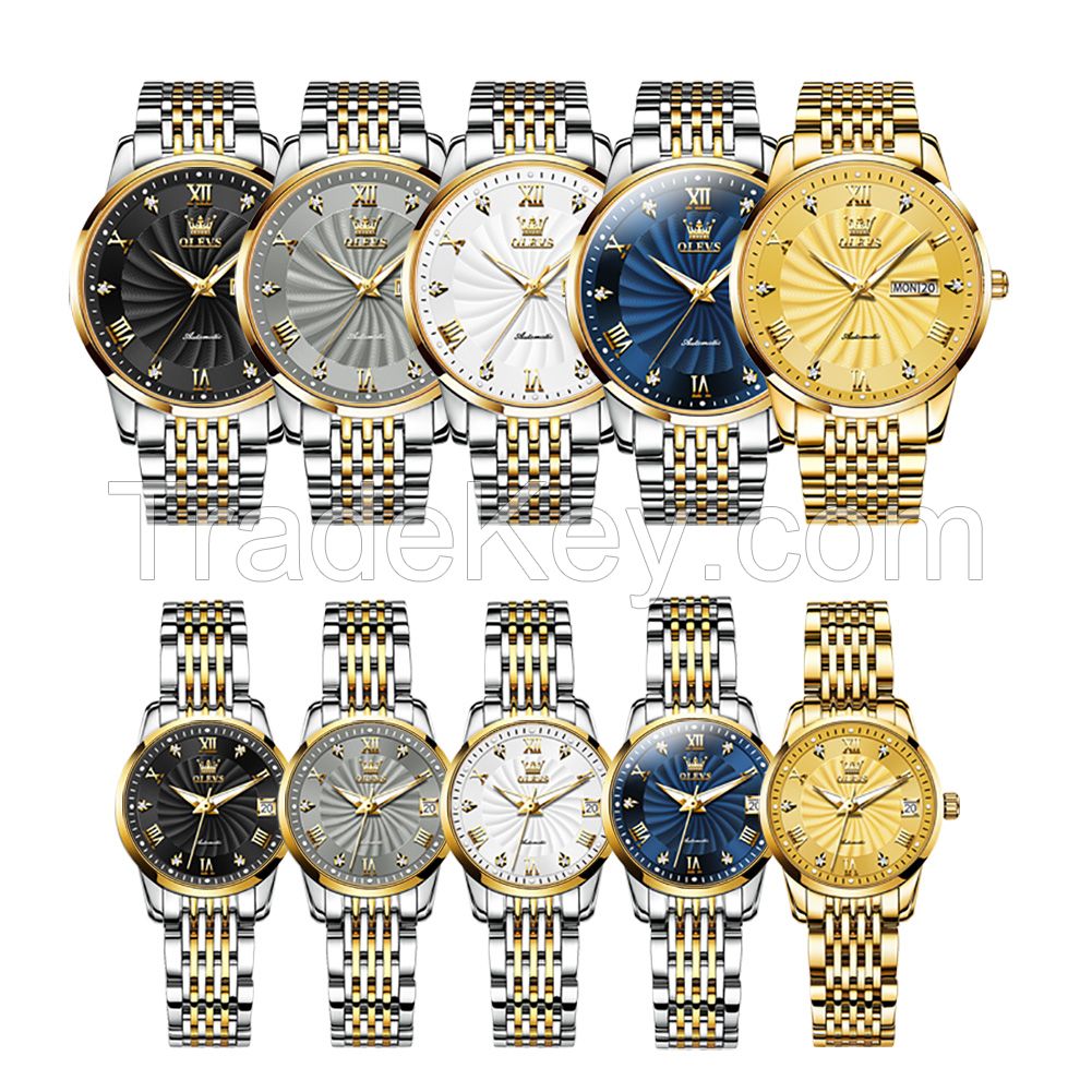 Olevs 6630 Top Brand Luxury Bracelet Women's Watch Dual Calendar Illuminated Waterproof Watch Women's Mechanical Watch