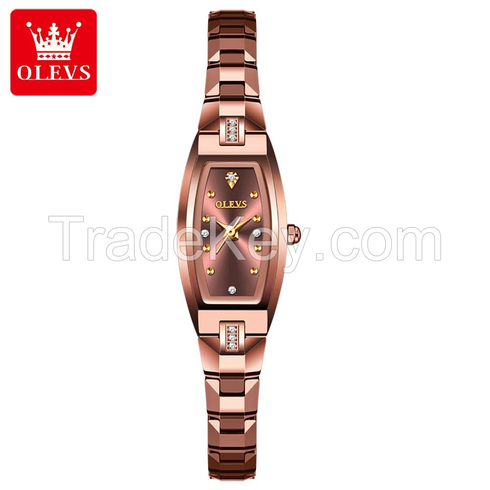 OLEVS 5501 Alloy Quartz Ladies Rose Gold Wrist Watch Waterproof 3ATM Tungsten steel color Women&amp;#039;s Watch