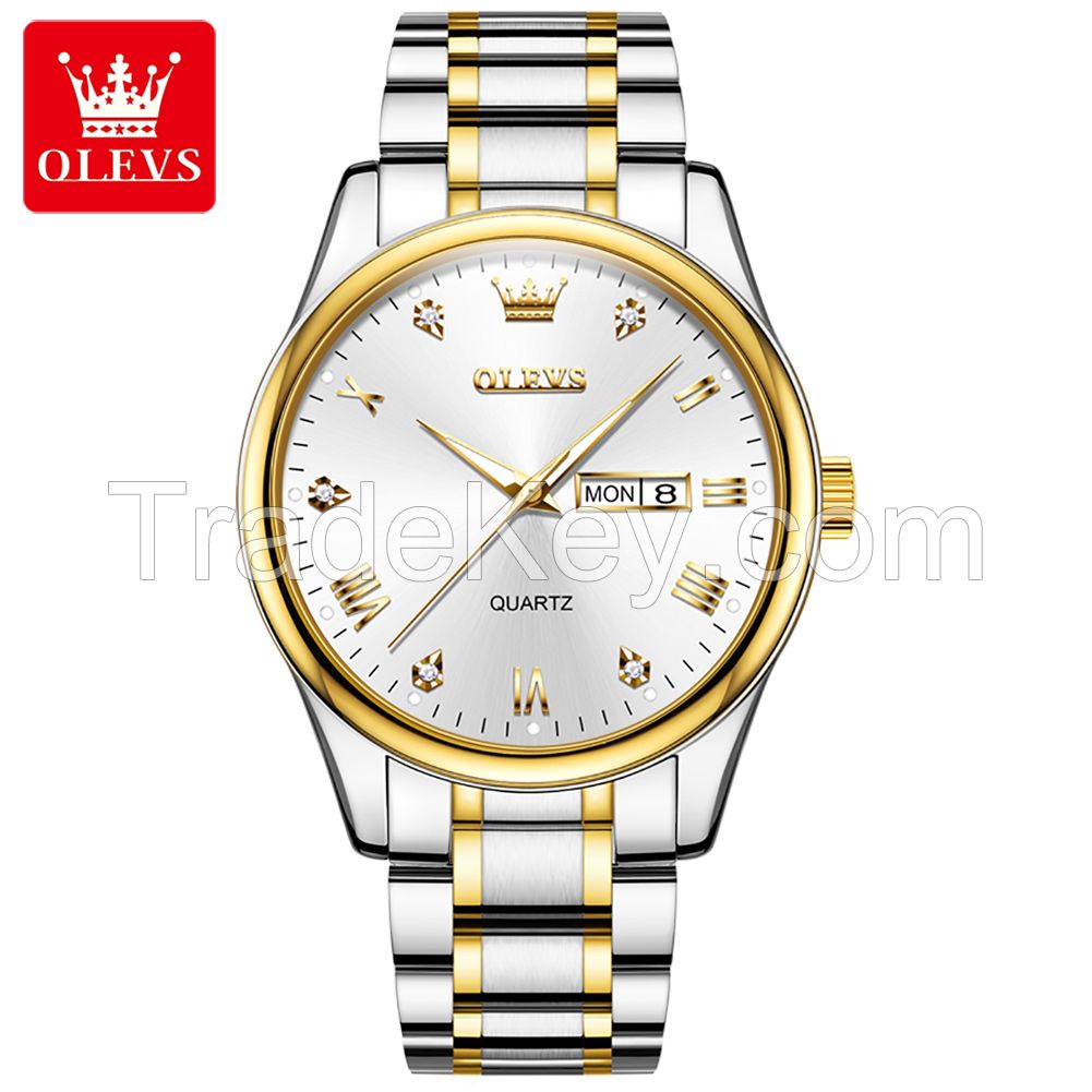 OLEVS 5563 Factory Hot Sale OEM Private Label  high quality Fashion  popular  luxury calendar waterproof men quartz watches