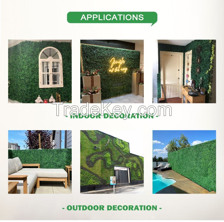 Tizen AntiâUV Artificial Grass Wall Outdoor Garden Ornaments Fence Hedge Artificial Foliage Boxwood Green Panels Artificial Grass Wall