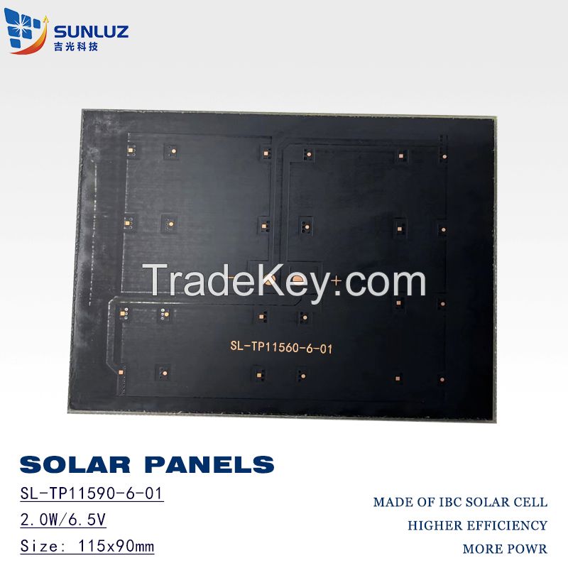 Solar Module 6.6V 2.0W, 115X90mm, black small photovoltaic module