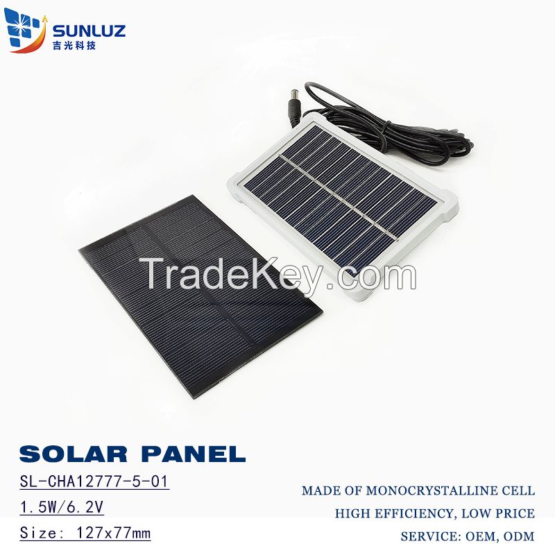 Mono solar panel, 1.5W, 5.0V, Monocrystalline cell, 2.0 PV glass