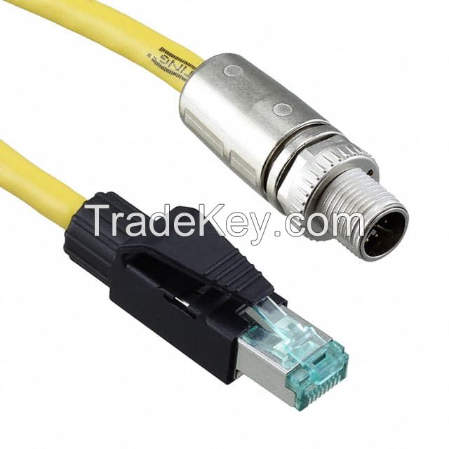 Circular 08 pos Male to RJ45, 8p8c Yellow Round Shielded