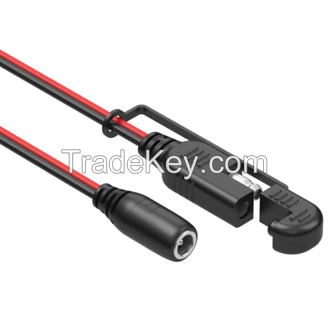 Barrel Jack - 2.1mm ID, 5.5mm OD to SAE Connector Black, Red Individual Unshielded