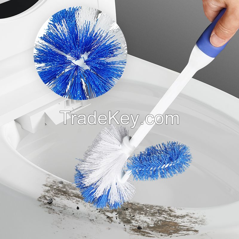 Bathroom Bowl Double Sides Hockey Handle Toilet Brush Kit