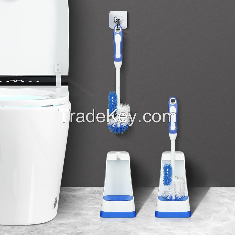 Bathroom Bowl Double Sides Hockey Handle Toilet Brush Kit