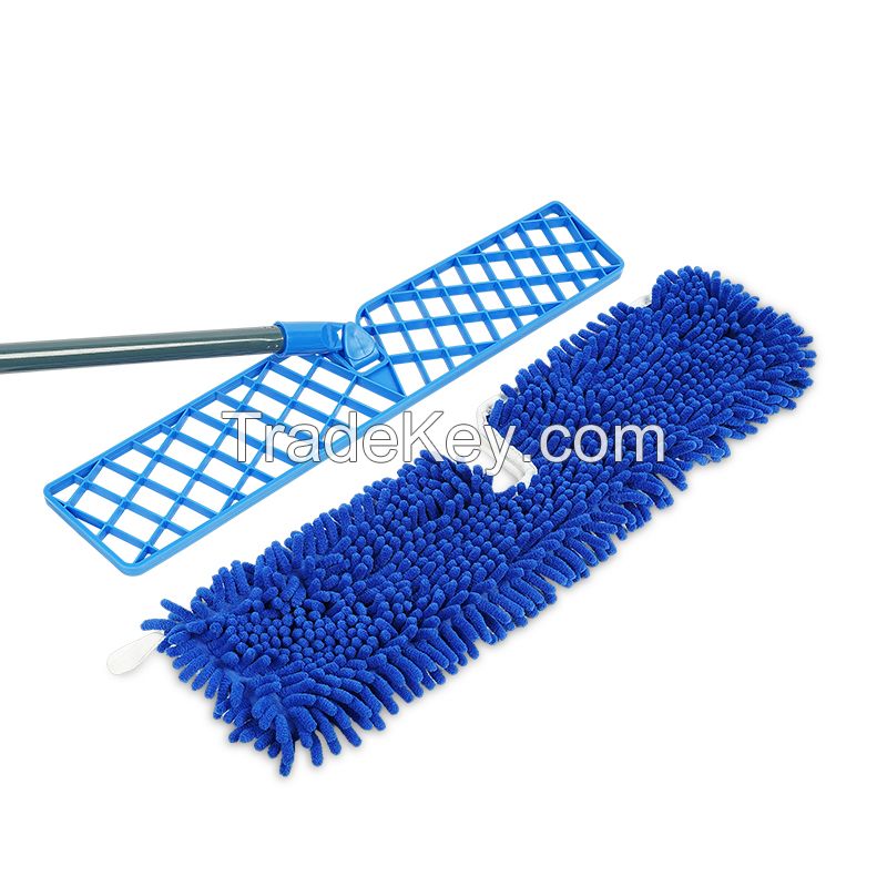 Dual Side cleaning Mop Chenille Microfiber Floor Mop Long Handle Double Side Flat Mop