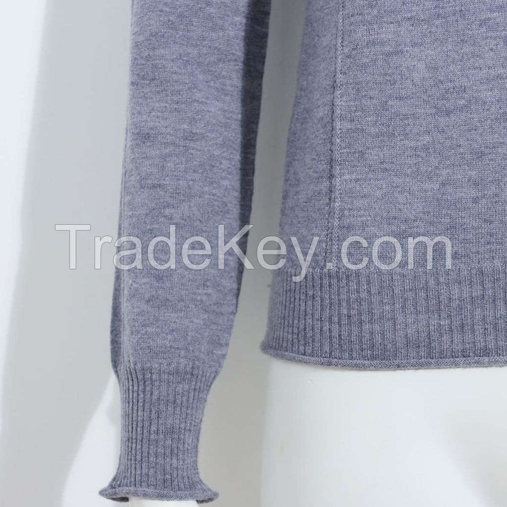 Factory customization Inner wear Line Seamless Plain Pure Wool Knit Bottoming Shirt Basic Sweater